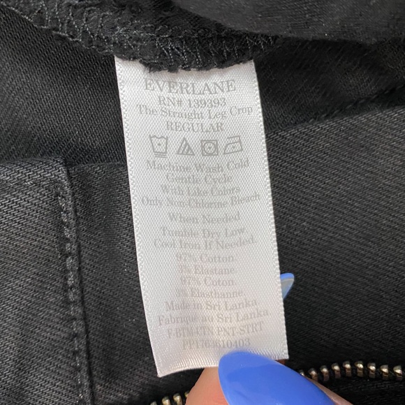 Everlane Straight Crop Leg Black Denim Jeans Size 16 - Picture 5 of 6